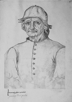 Jacques Le Boucq, Portrait of Hieronymus Bosch, ca. 1550 Arras, Bibliothèque Municipale