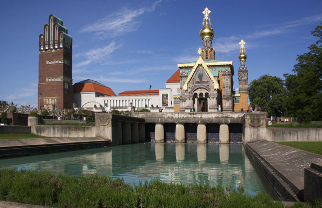 Mathildenhöhe mit Hochzeitsturm Mathildenhöhe mit Hochzeitsturm
