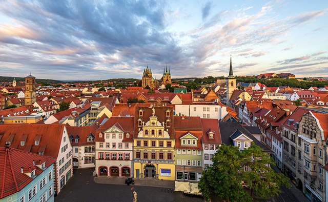 Erfurt: Fischmarkt, Dom, St Severi und Petersberg 2020 © Stadtverwaltung Erfurt