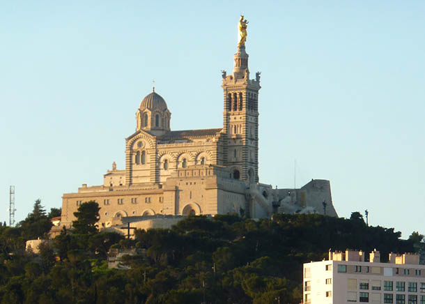 Marseille, Notre Dame de la Garde vom Hotel aus