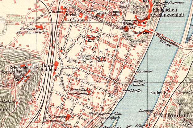 Südliche Vorstadt im Stadtplan von 1905