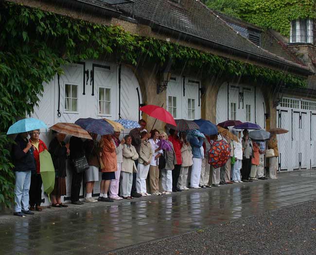 Gruppe im Regen