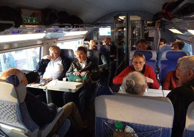 Marseille, Rückfahrt im Obergeschoss des TGV, Foto: F. Schliephake