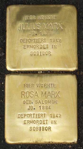 Stolpersteine Rosa u. Julius Marx