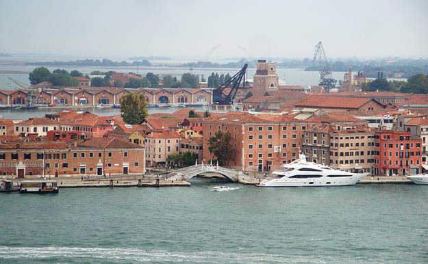 Venedig, Blick vom Turm San Giorgio Maggiore zum Arsenal