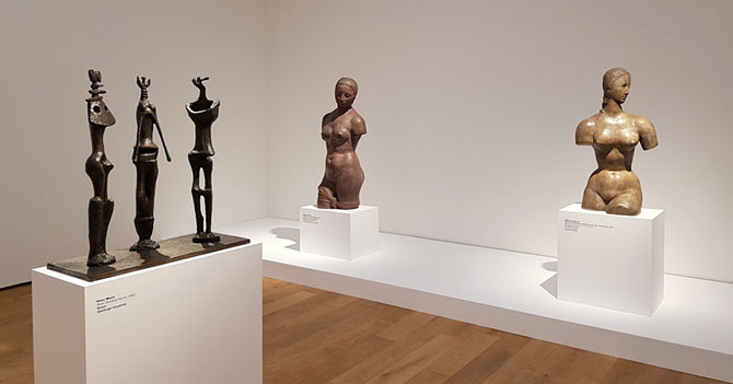 Skulpturen von Henry Moore (li.) und Wilhelm Lehmbruck
