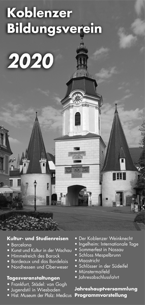 Koblenzer Bildungsverein - Programm 2020 - Titelbild: Krems, Steiner Tor © Bwag/Wikimedia